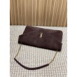 YSL Saint Laurent Cassandre Borse Imitazioni a busta grande con catena scamosciata marrone