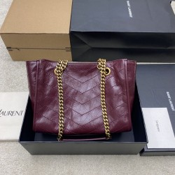 Replica Borse YSL Saint Laurent Niki piccola shopping pelle bovina oliata e cerata Rosso Imitazioni Replica qualità specchio Borse YSL Saint Laurent Niki piccola shopping pelle bovina oliata e cerata Rosso