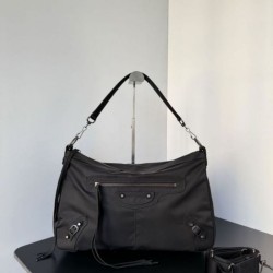 Replica qualità specchio Borse  a tracolla media Balenciaga Le City Moto in nylon nero