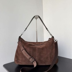 Replica Borsa a tracolla media Balenciaga Le City scamosciata marrone Imitazioni Replica qualità specchio Borsa a tracolla media Balenciaga Le City scamosciata marrone