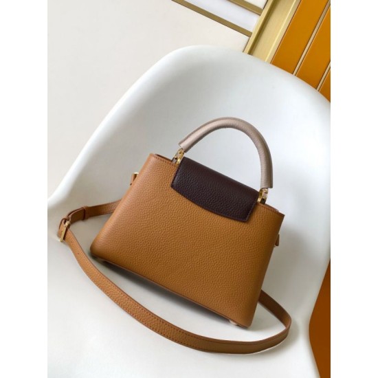 Replica Borse tote LV Taurillon Capucines BB M14176 Marrone Imitazioni Replica qualità specchio Borse tote LV Taurillon Capucines BB M14176 Marrone