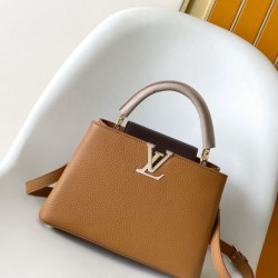Replica qualità specchio Borse  tote LV Taurillon Capucines BB M14176 Marrone