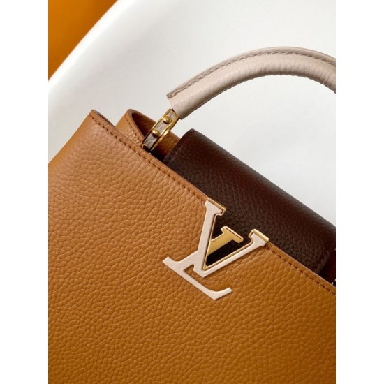 Replica Borse tote LV Taurillon Capucines BB M14176 Marrone Imitazioni Replica qualità specchio Borse tote LV Taurillon Capucines BB M14176 Marrone