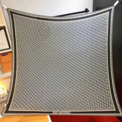 Replica qualità specchio Pari all'originale replica Sciarpa quadrata reversibile in seta e cashmere Dior Oblique Diortwin grigio/nero 140 x 140