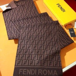 Replica qualità specchio Pari all'originale replica Sciarpa Fendi FF in misto lana e cashmere bordeaux 32 x 200