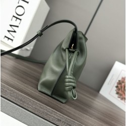 Borsa a mano Mini Loewe Flamenco nappa verde
