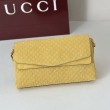 Qualità premium Borse Replica Gucci media con motivo GG goffrato e catena 857622 scamosciata Giallo