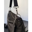 Borse Replica a tracolla media Balenciaga Le City Moto in nylon nero