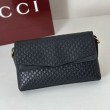 Qualità superiore replica a tracolla media Gucci GG rilievo con catena 857622 Nero