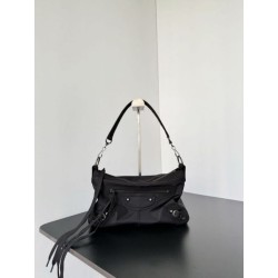 Borse Firmate Replica a tracolla piccola Balenciaga Le City Moto nylon nera