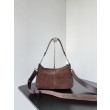 Borsa a tracolla piccola Balenciaga Le City scamosciata marrone