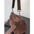 Borsa a tracolla piccola Balenciaga Le City scamosciata marrone