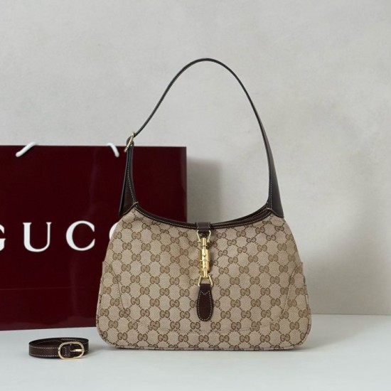 Borsa a tracolla piccola Gucci Jackie Slim 863136/863137 Marrone