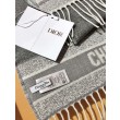 Qualità superiore replica Dettagli perfetti Sciarpa Dior Oblique double face in cashmere grigio/blu 48 x 200