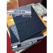 Qualità superiore replica Sciarpa Dior Oblique double face in cashmere ecru/blu 48 x 200