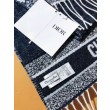 Qualità superiore replica Sciarpa Dior Oblique double face in cashmere ecru/blu 48 x 200