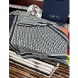 Sciarpa Dior Oblique misto cashmere blu navy 65x185
