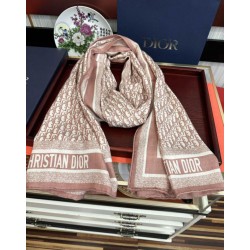 Sciarpa Dior Oblique misto cashmere Rosa 65x185