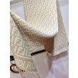 Sciarpa Fendi FF in misto lana e cashmere Beige 32 x 200