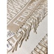 Sciarpa Fendi FF in misto lana e cashmere Beige 32 x 200