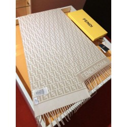 Sciarpa Fendi FF in misto lana e cashmere Beige 32 x 200