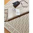 Sciarpa Fendi FF in misto lana e cashmere Beige 32 x 200