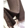 Pari all'originale replica Sciarpa Fendi FF in misto lana e cashmere bordeaux 32 x 200