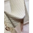 Sciarpa Fendi FF in misto lana e cashmere grigio tortora 32 x 200