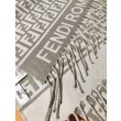 Sciarpa Fendi FF in misto lana e cashmere grigio tortora 32 x 200