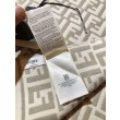 Sciarpa Fendi FF in misto lana e cashmere grigio tortora 32 x 200