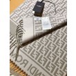 Sciarpa Fendi FF in misto lana e cashmere grigio tortora 32 x 200