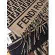 Sciarpa Fendi FF in misto lana e cashmere nera/marrone 32 x 200