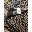 Sciarpa Fendi FF in misto lana e cashmere nera/marrone 32 x 200