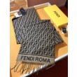 Sciarpa Fendi FF in misto lana e cashmere nera/marrone 32 x 200
