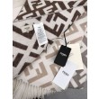 Pari all'originale replica Sciarpa Fendi FF misto cashmere e lana grigio tortora 35 x 180