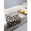 Pari all'originale replica Sciarpa Fendi FF misto cashmere e lana grigio tortora 35 x 180