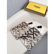 Pari all'originale replica Sciarpa Fendi FF misto cashmere e lana grigio tortora 35 x 180