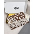 Sciarpa Fendi FF misto cashmere e lana marrone 35 x 180