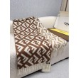 Sciarpa Fendi FF misto cashmere e lana marrone 35 x 180