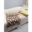 Sciarpa Fendi FF misto cashmere e lana marrone 35 x 180