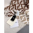 Sciarpa Fendi FF misto cashmere e lana marrone 35 x 180