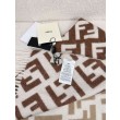 Sciarpa Fendi FF misto cashmere e lana marrone 35 x 180