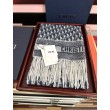 Alta gamma replica Sciarpa frange Dior Oblique cashmere blu navy/écru 45 x 200 Blu