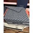 Alta gamma replica Sciarpa frange Dior Oblique cashmere blu navy/écru 45 x 200 Blu