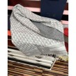 Alta gamma replica Sciarpa frange Dior Oblique cashmere blu navy/écru 45 x 200 grigio