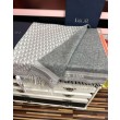 Alta gamma replica Sciarpa frange Dior Oblique cashmere blu navy/écru 45 x 200 grigio