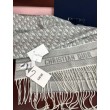 Alta gamma replica Sciarpa frange Dior Oblique cashmere blu navy/écru 45 x 200 grigio