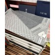 Alta gamma replica Sciarpa frange Dior Oblique cashmere blu navy/écru 45 x 200 grigio