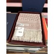 Alta gamma replica Sciarpa frange Dior Oblique cashmere blu navy/écru 45 x 200 Rosa