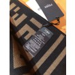 Pari all'originale replica Sciarpa in misto lana con intarsio logo FF Fendi marrone 42 x 180